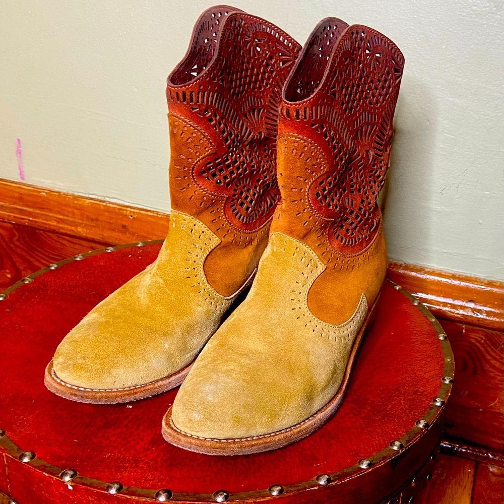 Sergio Rossi Multi Color Suede Boots